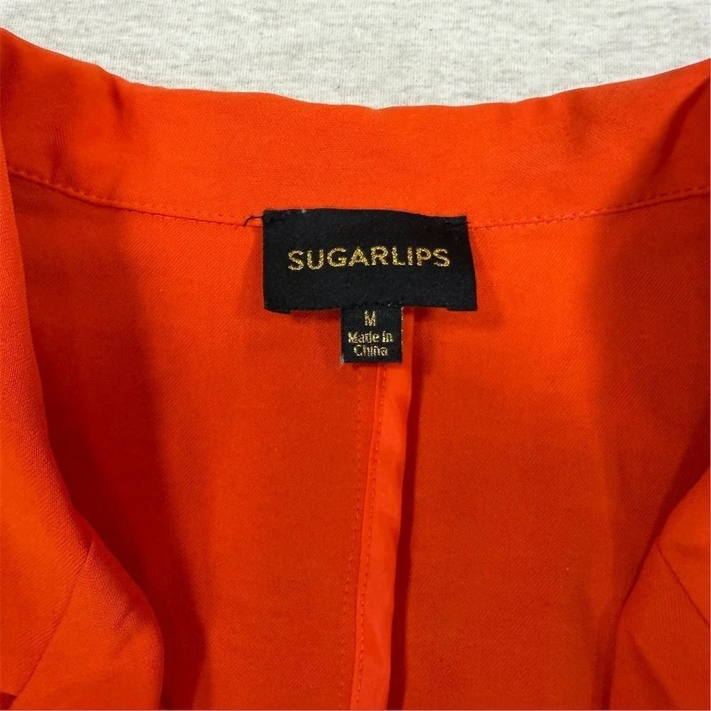 Sugarlips Blazer Jacket Womens Size M Orange Double‎ Breasted Pockets